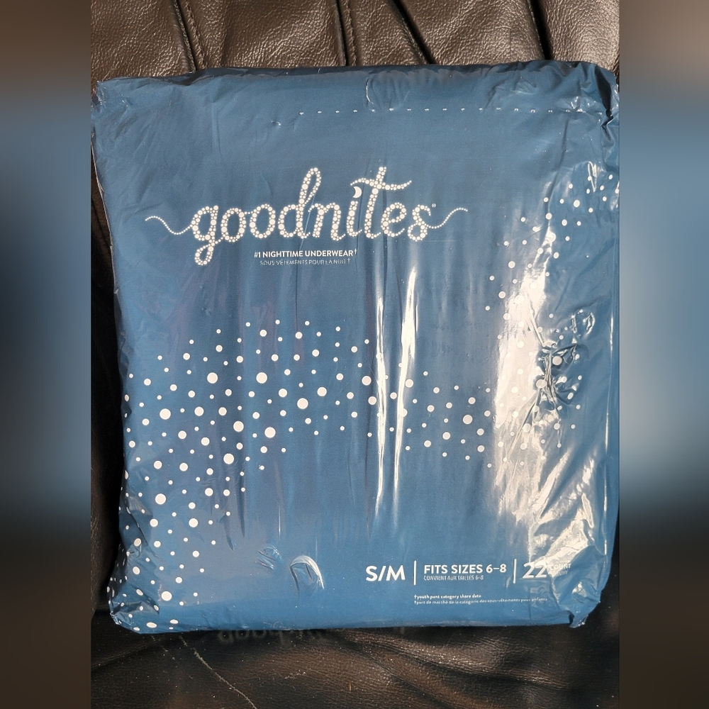 Kids GOODNITES NIGHTTIME BEDWETTING UNDERWEAR S/M FITS SIZES 6-8 (1 pk) 22CT